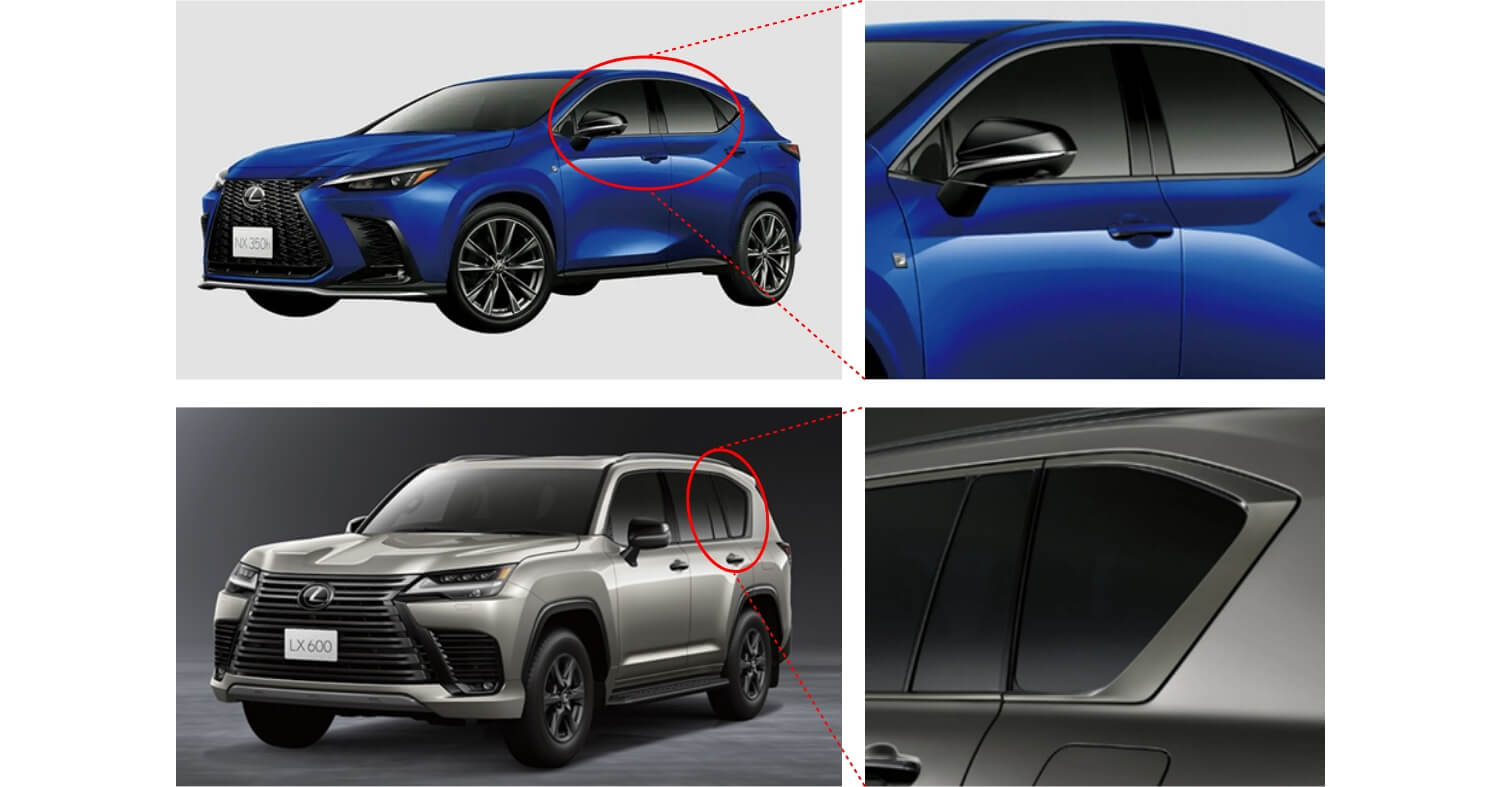 トヨタ自動車 LEXUS NX F-SPORT、LEXUS LX OFFROADの外装モール用材に